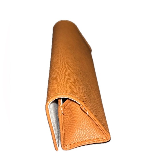 Tory Burch Orange Leather Eyeglass Case - Picture 4 of 6